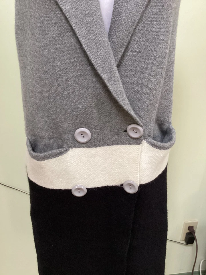 Baciano by Bacci Mujeres Talla S Mezcla de Lana Chaleco Sin Mangas Bloques de Color Suéter Abrigo Foto 3 de 4