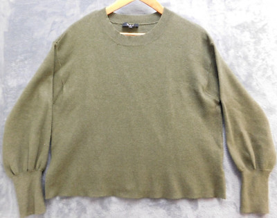 Oat New York Sweater Women's L Olive Crew Pullover Viscose Blend Boho