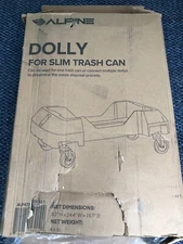 Alpine 16/23 Gallon Slim Trash Can Dolly 4-Wheel Rectangular Plastic Rollin New