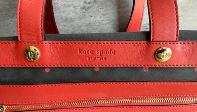 Kate Spade Japan Black & Red Leather Polka Dot Mini Boston Handbag
