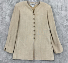 Vintage Carlisle Blazer Womens 4 Silk Button Woven Knotted Buttons Career Jacket