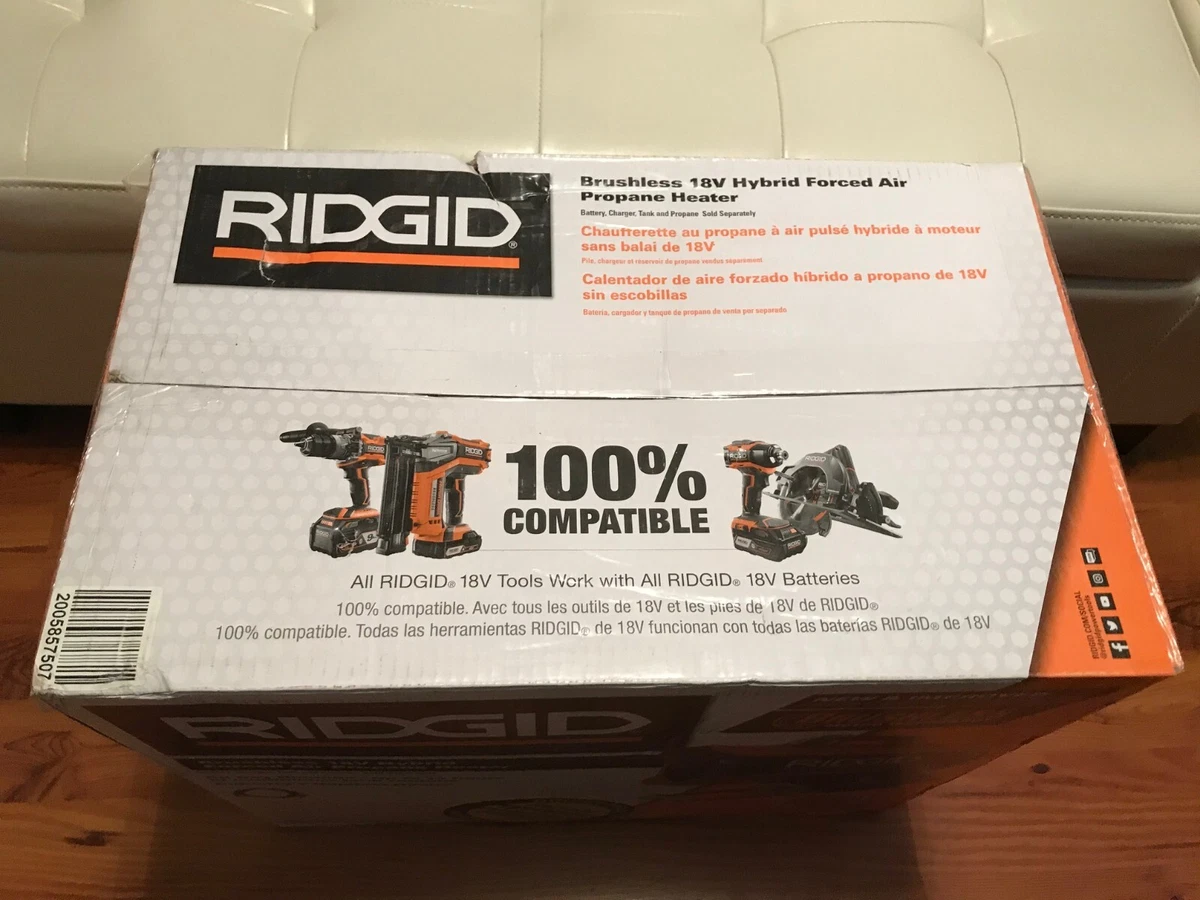 RIDGID Hybrid Forced Air Propane Portable Heater 18V 60K BTU | eBay