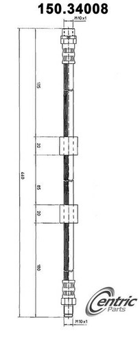 Centric Brake Hydraulic Hose for 525i, 530i, 540i, M5, 528i 150.34008 ...
