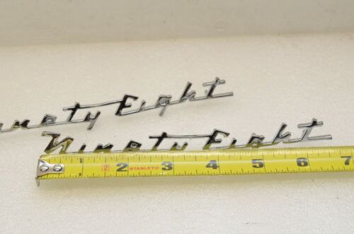 1950's/60's OLDSMOBILE Ninety-eight 98 Front Fender Script BADGE EMBLEM OEM - Picture 2 of 3