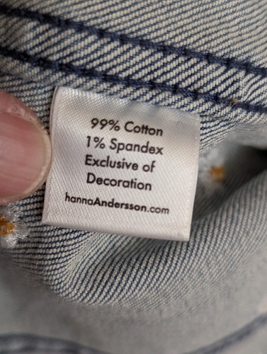 Girls Hanna Andersson Denim Jacket Blue Jean with Daisy Flowers Size 110 Size 5 - Picture 5 of 14