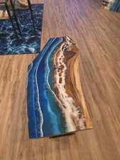 Ocean Epoxy Resin Coffee Table Top | Unique Modern Furniture For Home Decor