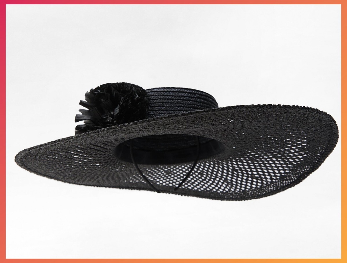 NWT Zara Limited Edition Floral Raffia Wide Brim Sun Picture Hat Zara LIMITED EDITION PRINTED HAT at Bayshore Shopping Centre  main image 2