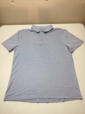 Lululemon Polo Shirt Mens M Blue Short Sleeve Performance Stretch Metal Vent