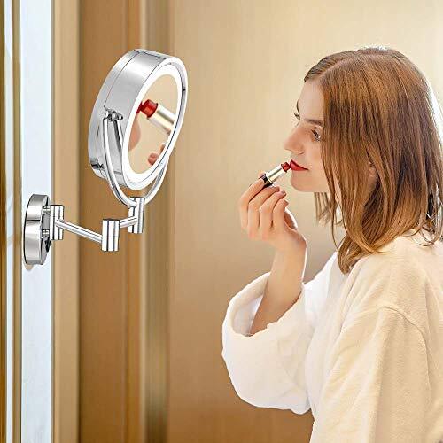 Wall Mounted Hardwired Makeup Mirror With 3 Tones Led Lights 10x