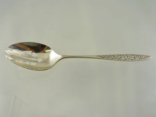 SPANISH LACE 1964 PIERCED SERVING SPOON BY WALLACE SILVERSMITH