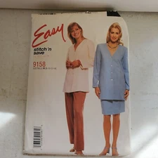 McCalls Pattern 9158 Unlined Jacket Pants Skirt Misses 8 - 14 UNCUT Vtg 1998