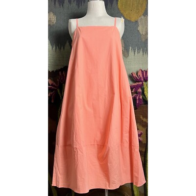 Anthropologie Self Contrast Peach Barrel Midi Dress S | eBay