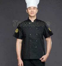 Sushi Coat Chef Coat Chef Jacket New Pattern Restaurant Uniform Short Sleeve D