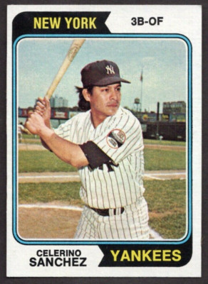 1974 Topps #623 Celerino Sanchez Yankees VG/EX, A Few Very Small Surface Bumps