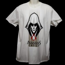 Assassins Creed T-shirt Summer Shirt White Cotton Size L - XXL