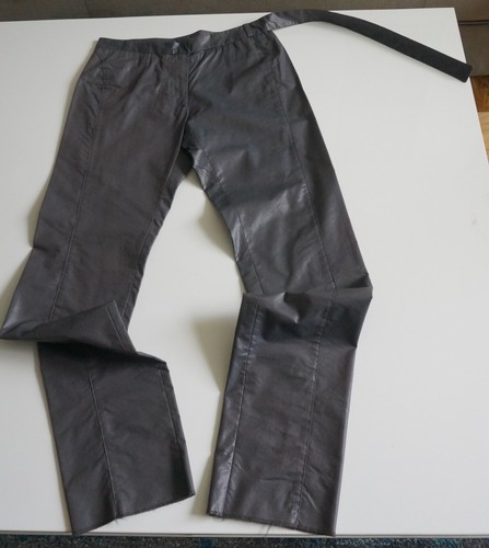 Costume National Italy Grey Shiny Cotton Dress Pants Rare Design Womens Sz EU38 - Picture 11 of 17