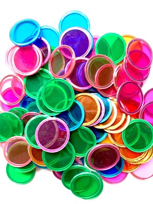 Assorted Multi Color Magnetic Bingo Chips 3/4'' Size- Bag of 300- Six Color Mix