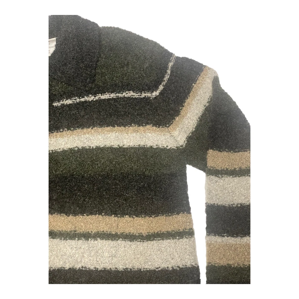 Cárdigan vintage Jason Maxwell Petite grande a rayas acogedor oscuro abuela para mujer Foto 4 de 4