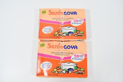 2 Sazon Goya CON AZAFRAN Seasoning 8 Packets 16 Total 1.41oz 05/2027