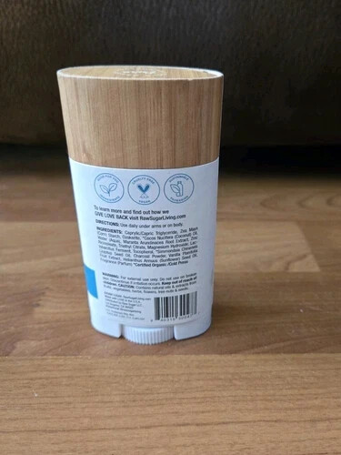 Raw Sugar Simply Deo Vanilla Bean & Charcoal Deodorant Stick 2.7oz 2 PACK