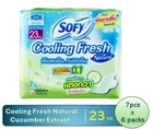 New SOFY Cooling Fresh Cucumber Extract Sanitary Pads Super Slim 23cm (6x7pcs)