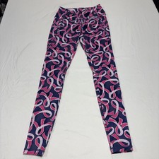 Crown & Ivy Women's Breast Cancer Ribbon Leggings Size XS Yoga Running