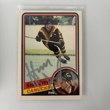 1984-85 O-Pee-Chee Stan Smyl #330 Auto Autograph Signed Vancouver Canucks