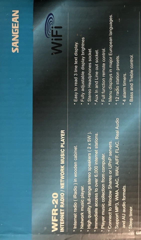 SANGEAN WFR-20 {密封} 2006 年互联网无线电 WiFi 网络/流音频设备 — 第 4/4 张图片