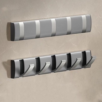 Wall Mounted Coat Rack with Folding Hooks Space-Saving Modern Sleek Flip Wall...