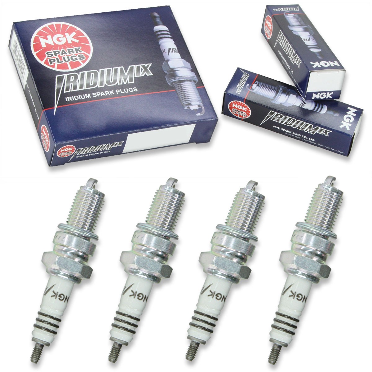 4pcs 82-83 Kawasaki KZ550D/H GPZ NGK Iridium IX Spark Plugs 550cc 33ci wd