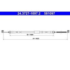 Seilzug Feststellbremse ATE 24.3727-1097.2 für Renault Clio IV Grandtour