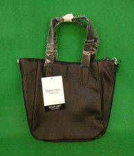 black faux leather Calvin Klein Fragrances tote bag. BNWT