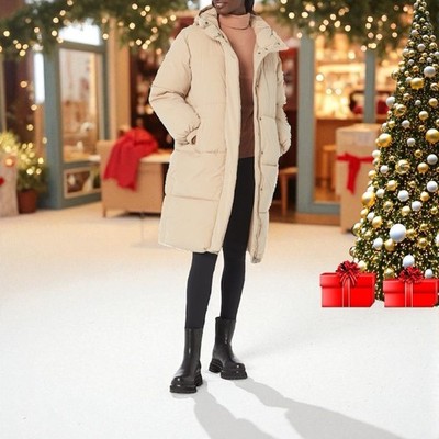 NWT $82 Amazon Essentials Oversized Hooded Long Puffer Jacket Coat Plus Sz 1X