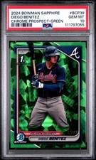 2024 BOWMAN SAPPHIRE ED CHROME PROSPECTS GREEN #BCP39 DIEGO BENITEZ 82/99 PSA 10