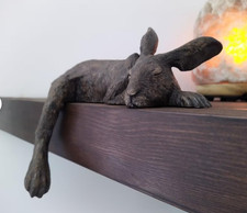 Harlan Sleeping Hare Shelf Sitter LIGHTWEIGHT Ornament, 3D Printed art by firky