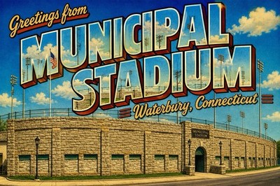 Greetings From Municipal Stadium Waterbury Connecticut Postcard Baseball C524