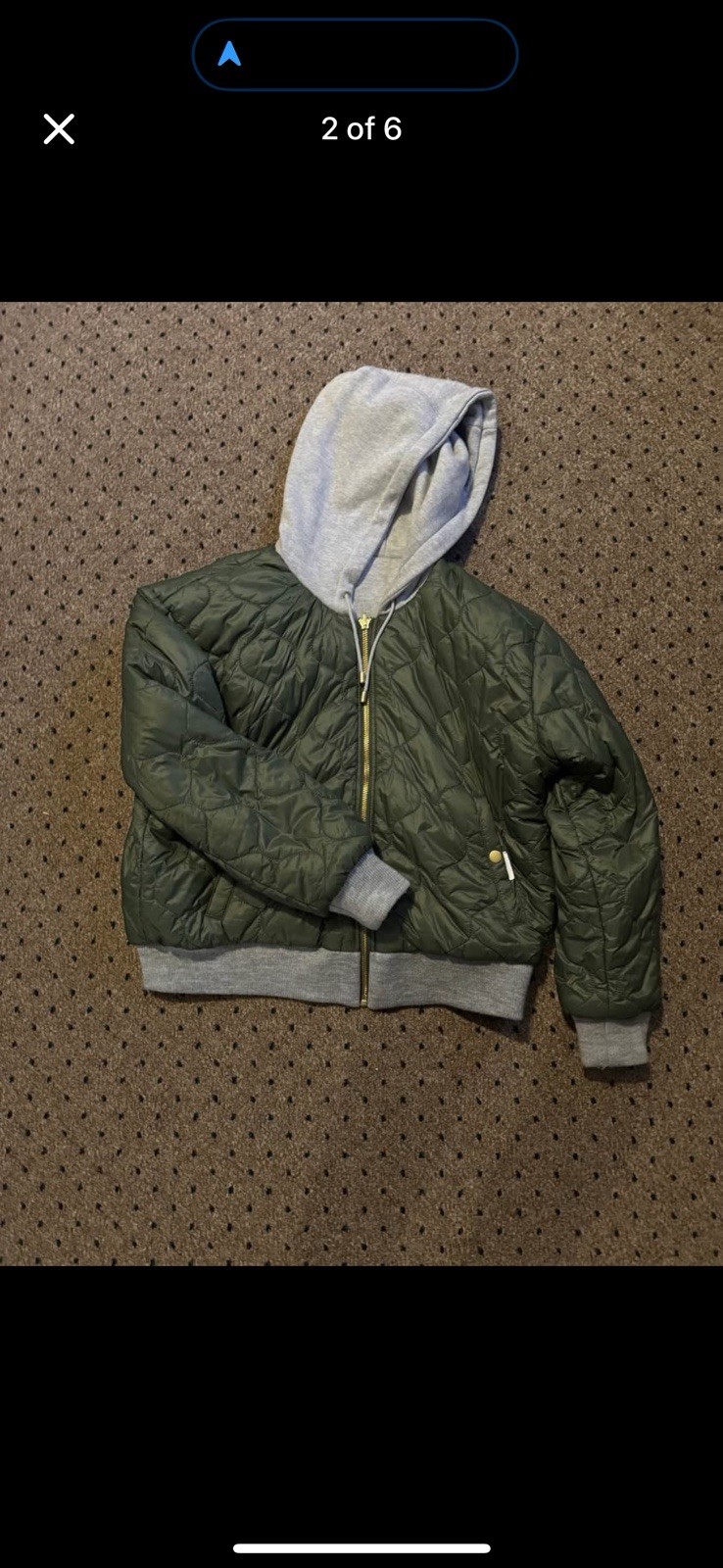 GAP Reversible Puffer Zip Jacket Size Medium Gree… - image 1