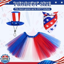 Locmeo 3pcs St. Patrick's Porch Goose Outfits for 23" Lawn Goose Statue Cloth...