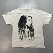 Vintage Bob Marley Reggae Rasta White Graphic T Shirt Size XL