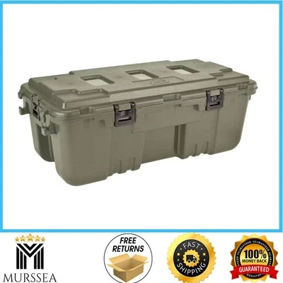 Plano Box Storage 27-Gal. Hinged Gal. Olive Drab Green 27-Gal Waterproof, NEW