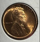 1909 Choice Uncirculated US LINCOLN CENT! FULL RED! Beauty! 1st Year Issue!
