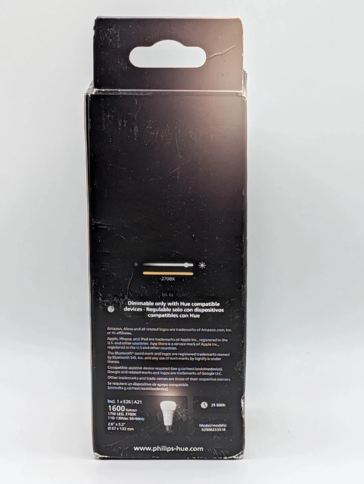 Philips Hue 100W (1600 Lumen) E26 A21 Smart LED Light Bulb Soft White 557801 - Image 3 of 4