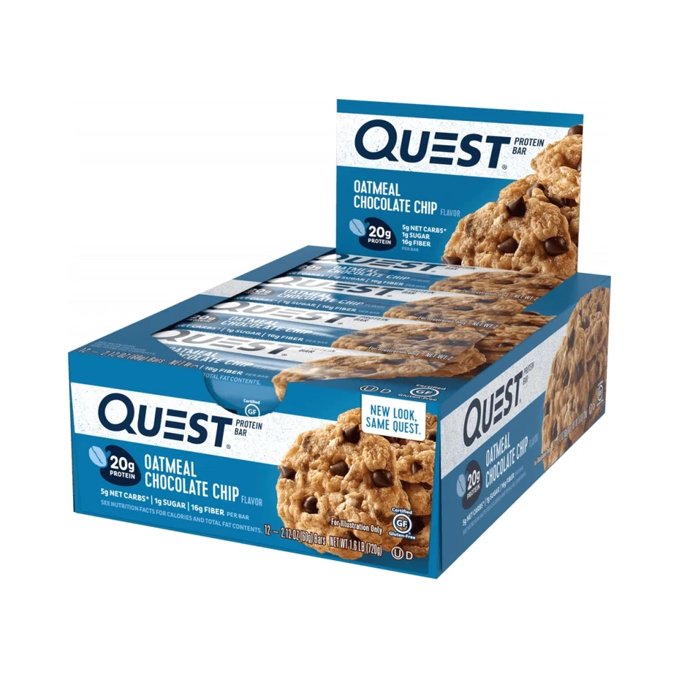 Quest Nutrition Quest Bars (12x60g) Oatmeal Chocolate Chip (56,93 EUR/kg)
