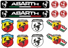 Abarth Decal Set Quality Sticker Vinyl Graphic Logo Adhesive Kit 14 Pcs