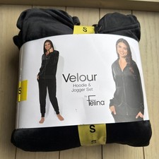 Felina Womens Hoodie Small Jogger2-Piece Tracksuit Soft Relaxed Green   p