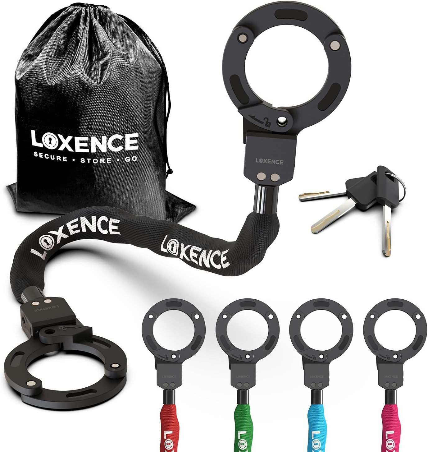 Antivol menottes vélo et trottinette électrique en acier renforcé avec sac