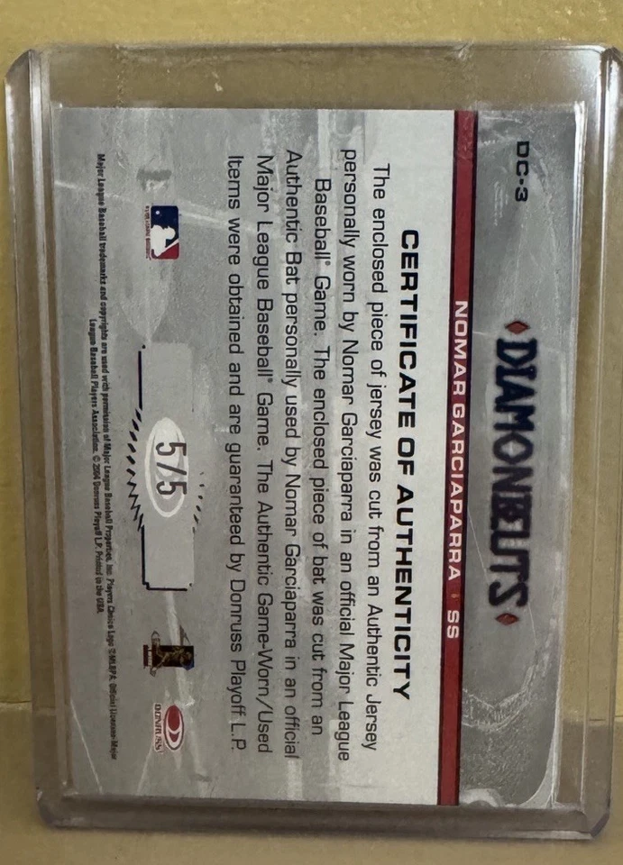 Nomar Garciaparra 2004 Studio Diamond Cuts Materials /5 Boston Red Sox LA Dodger - Image 2 of 2