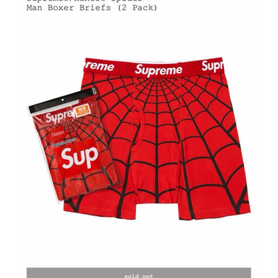 Supreme Hanes Spider-Man Boxer Briefs Red Medium 2 Pack | eBay