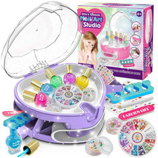 Kids Nail Polish Set for Girls, All-In-One Nail Art Kit for Kids with  Nail Drye
