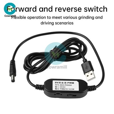 5V 12V DC Motor Speed Controller Forward &Reverse Switch USB Speed Control Cable